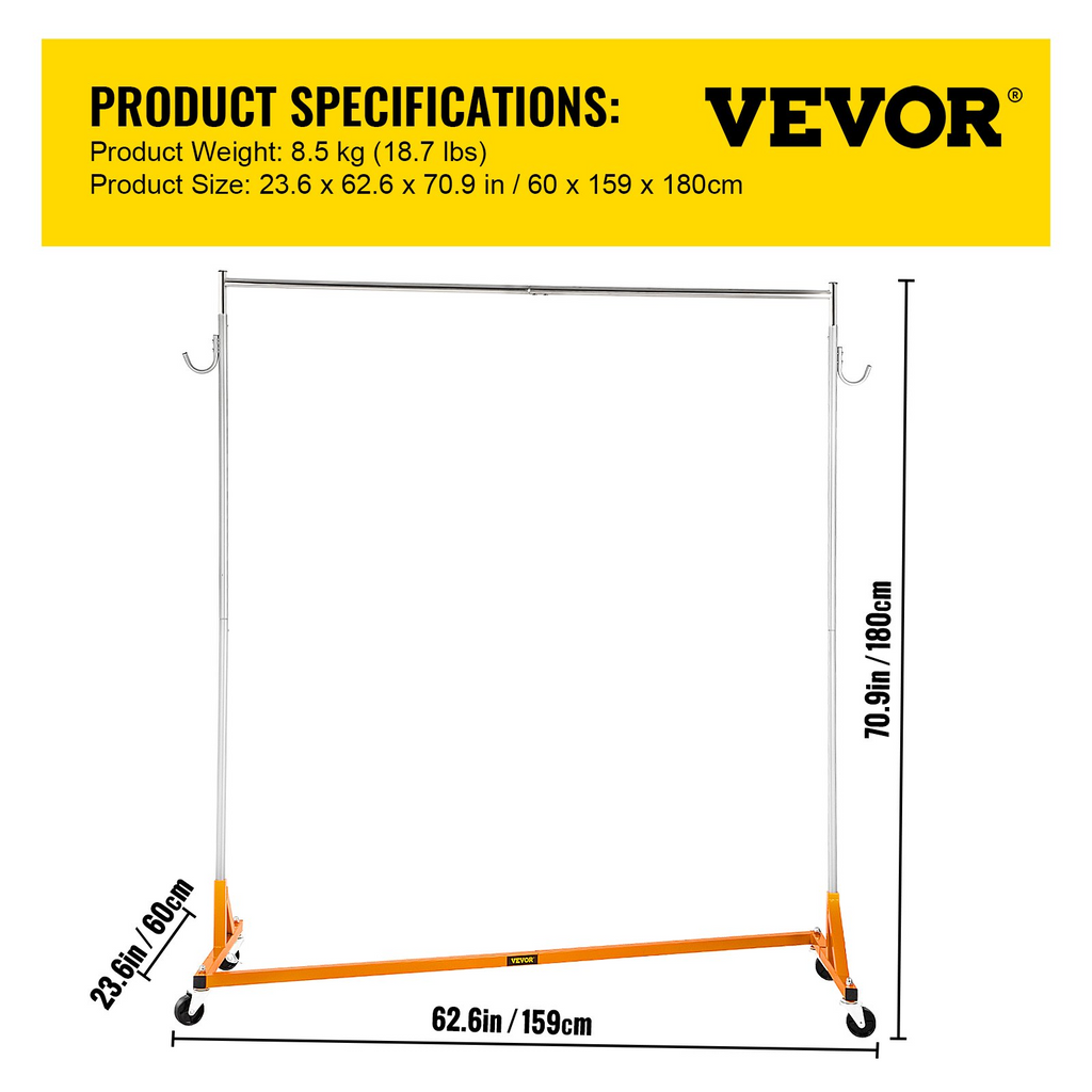 VEVOR Rack Perchero industrial con base en Z