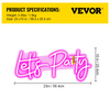 Letrero de neón Let's Party de VEVOR  23" x 10" para decoración de pared