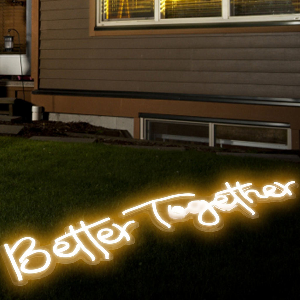 Letrero de neón Better Together de VEVOR 13" x 7" + 18" x 8" con luces LED blancas cálidas