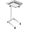 Carrito de laboratorio de acero inoxidable con bandeja Mayo de 18 x 14 pulgadas altura ajustable bandeja para instrumentos de 32" a 51" bandeja extraíble 4 ruedas