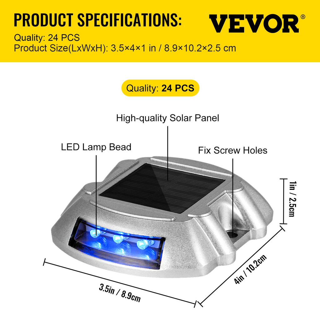 Paquete de 24 luces solares con botón de interruptor inalámbricas 6 LED