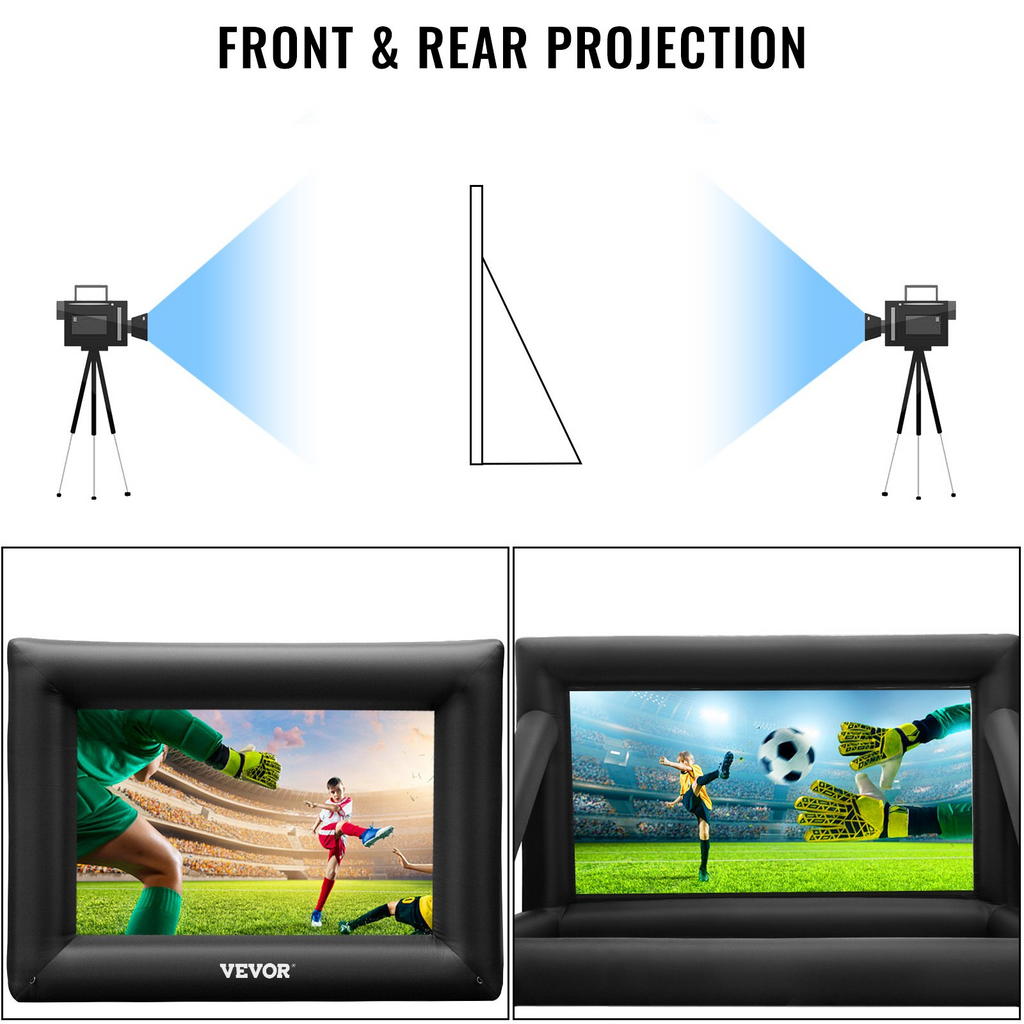 Pantalla de cine inflable VEVOR de 24 pies con soplador de aire de 360 W y material Oxford admite proyección frontal/trasera