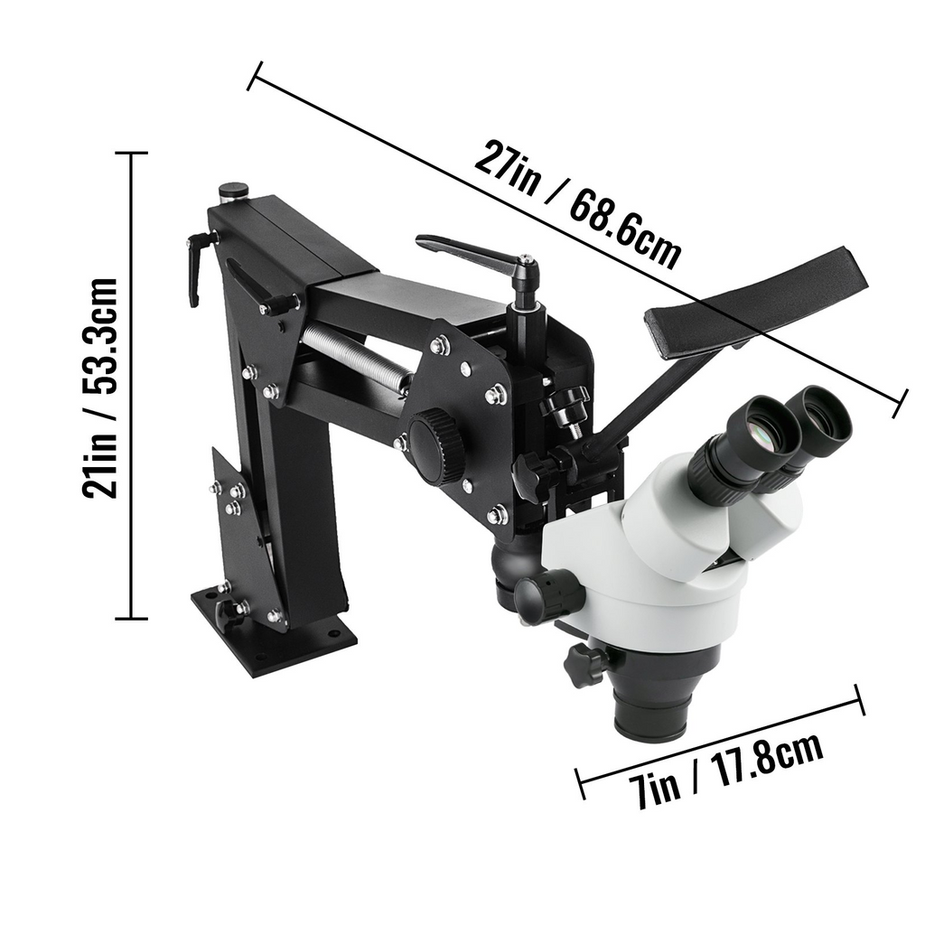 Microscopio multidireccional VEVOR con espejo y soporte para engastar diamantes y gemas 7X-45X