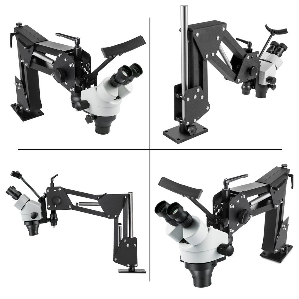 Microscopio multidireccional VEVOR con espejo y soporte para engastar diamantes y gemas 7X-45X