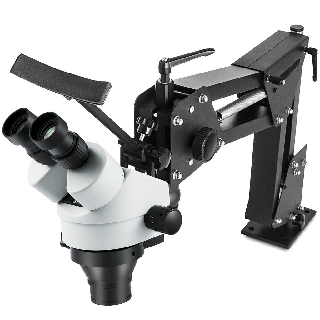 Microscopio multidireccional VEVOR con espejo y soporte para engastar diamantes y gemas 7X-45X