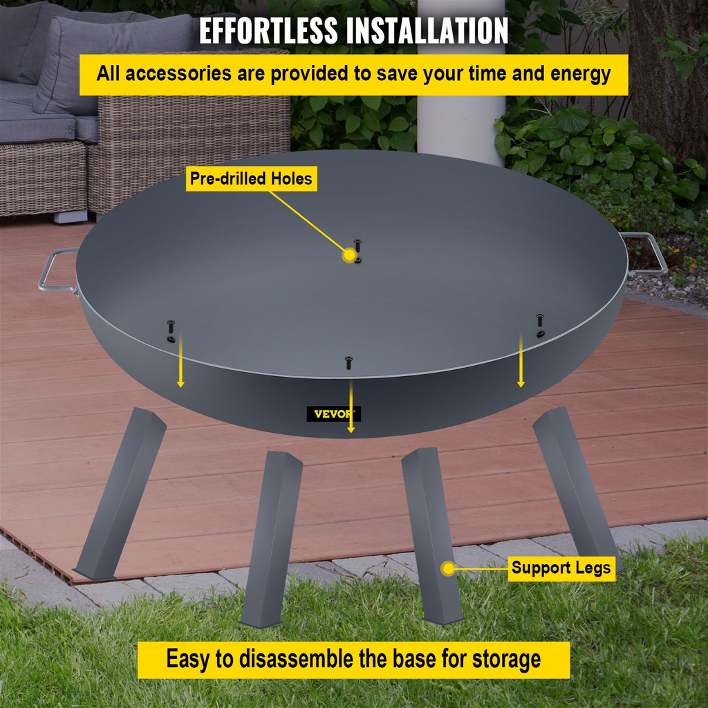 Cuenco para fogatas VEVOR de 34 pulgadas de diámetro
