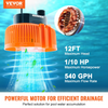 Bomba automática para cubierta de piscina VEVOR 1/10 HP 75 W 540 GPH 120 V manguera de drenaje de 16 pies y cable de alimentación de 25 pies