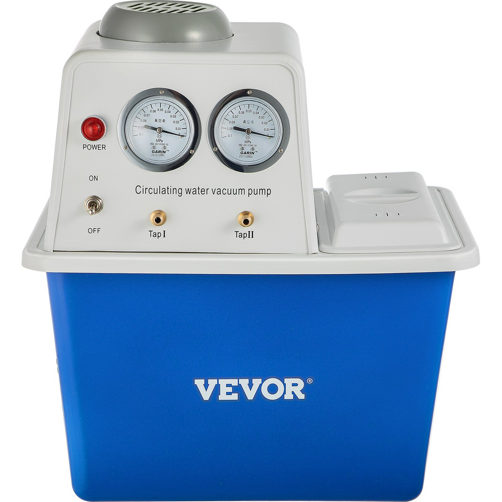 Bomba de vacío de circulación de agua multiusos para laboratorio VEVOR 15 l con 2 grifos de descarga de gas 180 W y 110 V