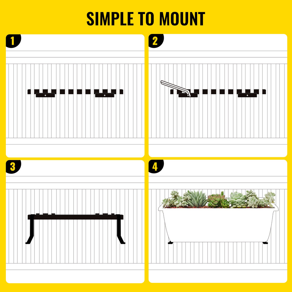 Soportes para jardineras de ventana VEVOR de 88 libras de 35,4 x 7,8 x 5,9 pulgadas