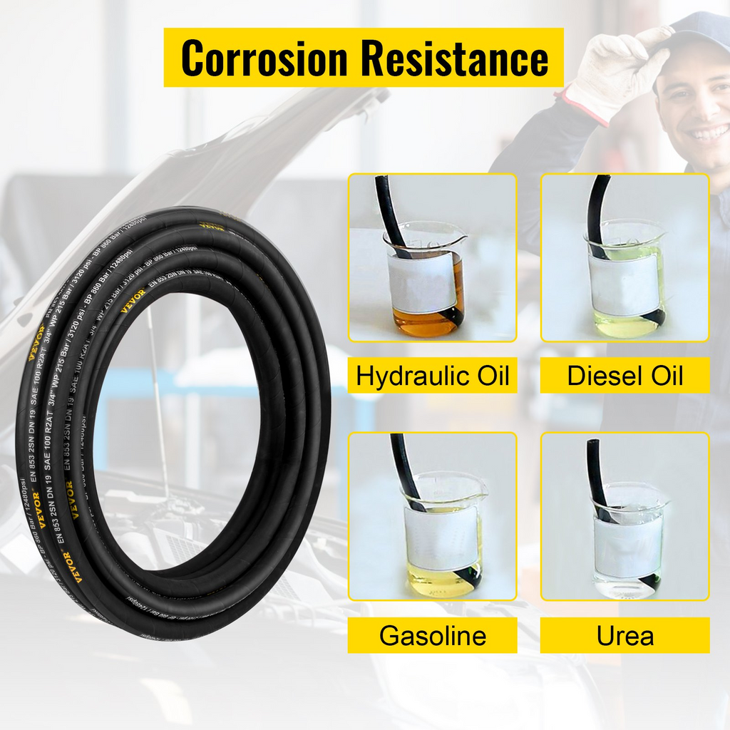 Manguera hidráulica VEVOR de 3/8 pulgadas x 100 pies de 4800 PSI -20 °C a 140 °C