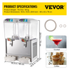 Dispensador de bebidas comercial VEVOR de 110 V 9,5 galones 36 L 2 tanques