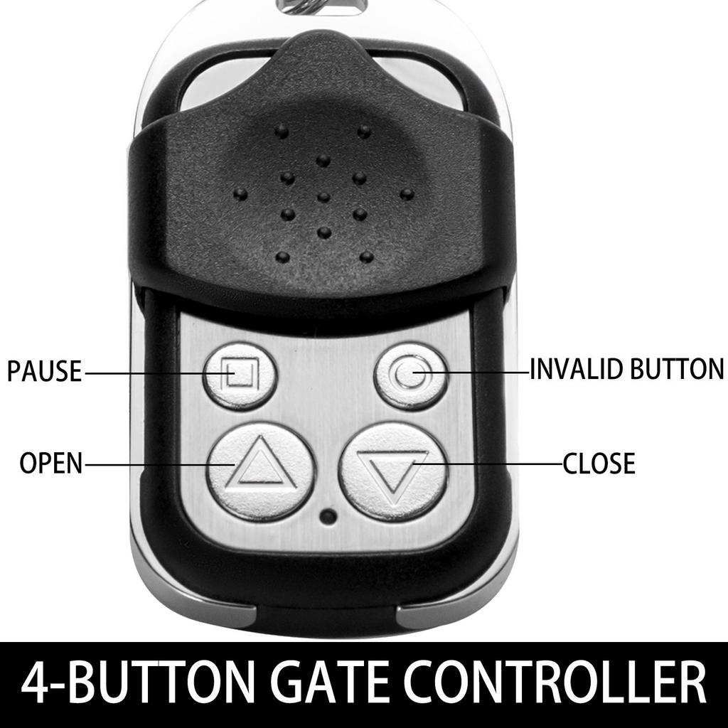 Control remoto de puerta VEVOR con 4 botones y llave de respaldo que acepta señal dentro de 100 pies