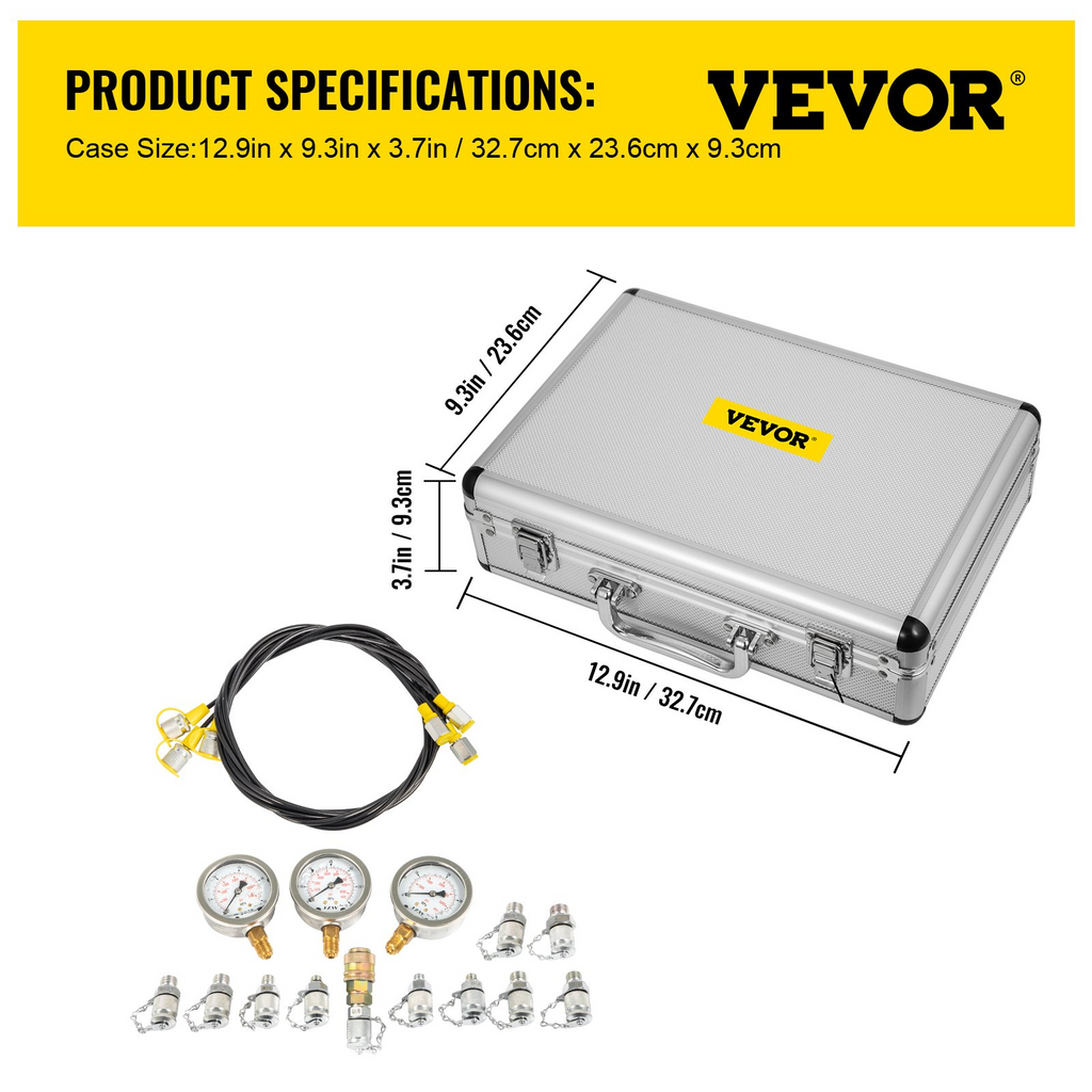 Kit de prueba de presión hidráulica VEVOR acoplamientos de 25/40/60 Mpa/11