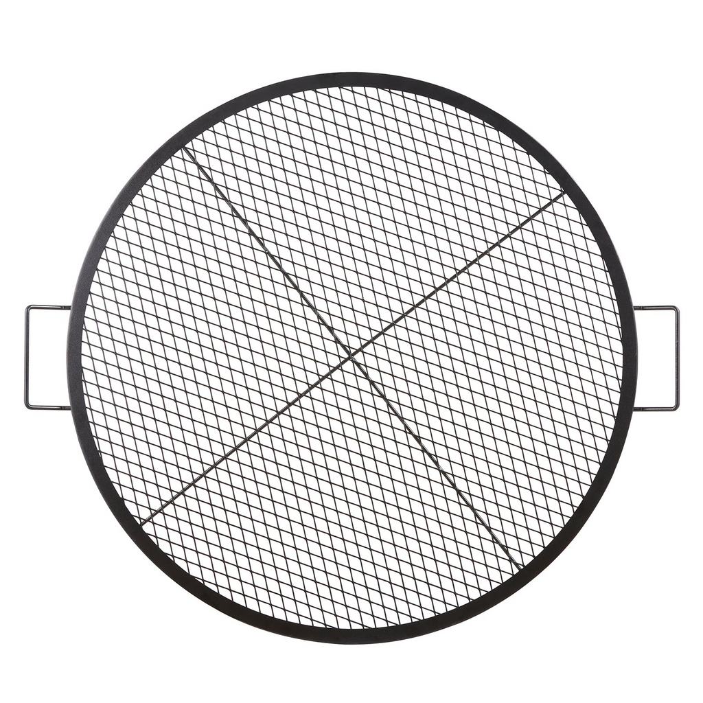 VEVOR X-Marks - Parrilla para fogatas redonda de acero resistente con asa y soporte de alambre en forma de X 36 pulgadas