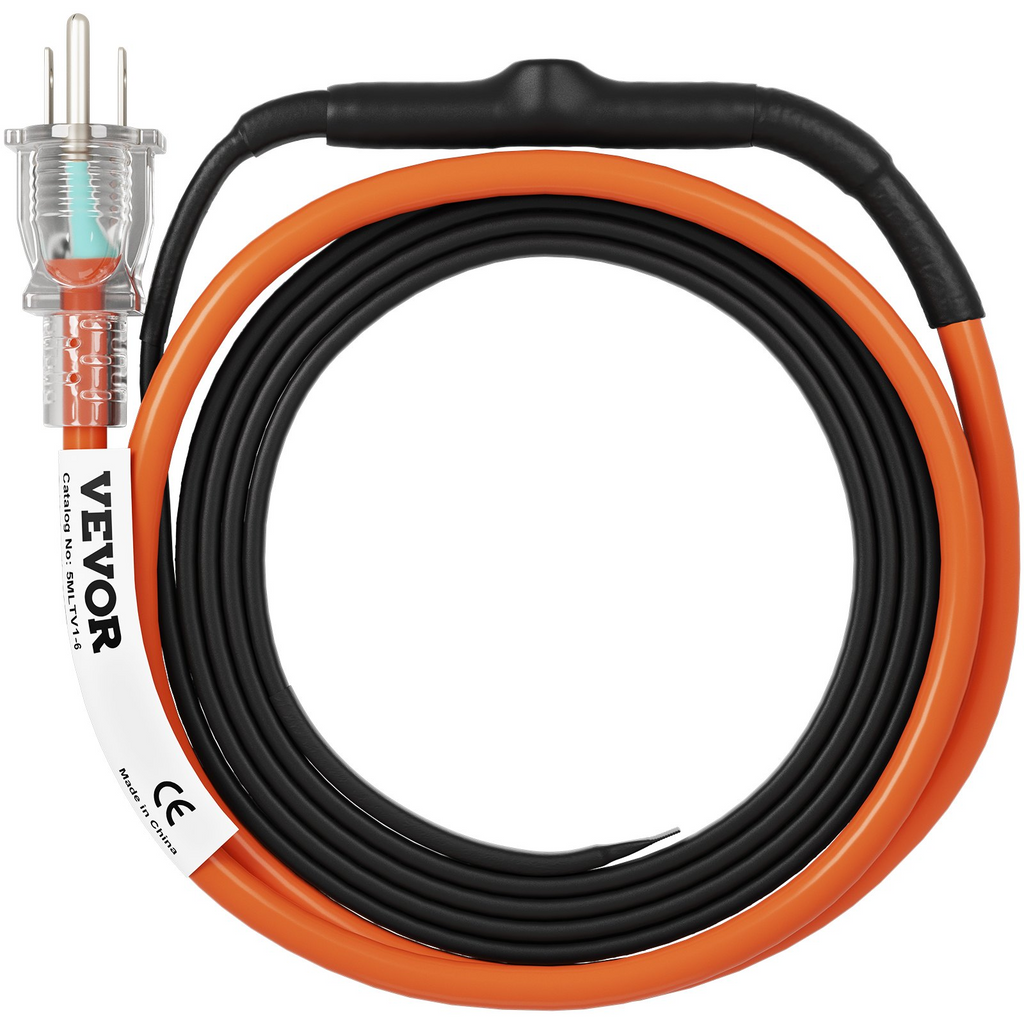 Cable calefactor autorregulable VEVOR de 6 pies y 5 W/pie protección contra congelamiento de tuberías protege mangueras de PVC 120 V