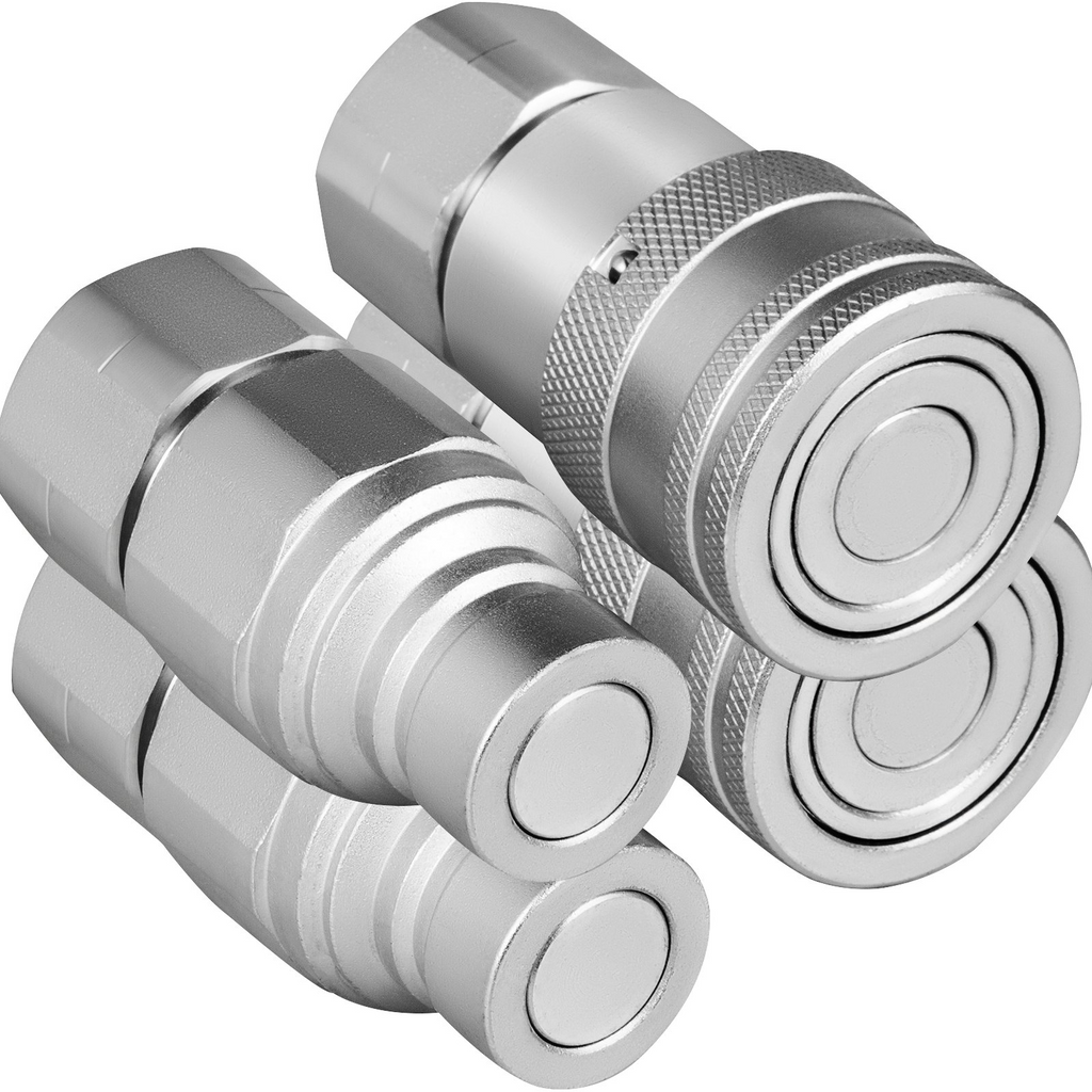 Acoplamiento hidráulico de conexión rápida para minicargadoras VEVOR cuerpo de 1/2" NPT de 1/2" 2 pares acoplador rápido hidráulico de 27.6 MPa (ISO 16028)