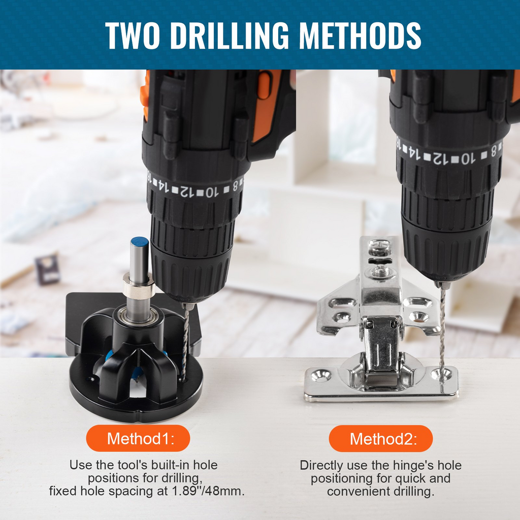 VEVOR 35 mm Concealed Door Hinge Jig, Aluminum Alloy Cabinet Hinge Jig, Accurate Locking Dual Clamp Fixation Hinge Drill Jig with Accessories, Woodworking Tool for Doors Cabinets Hinges Mounting