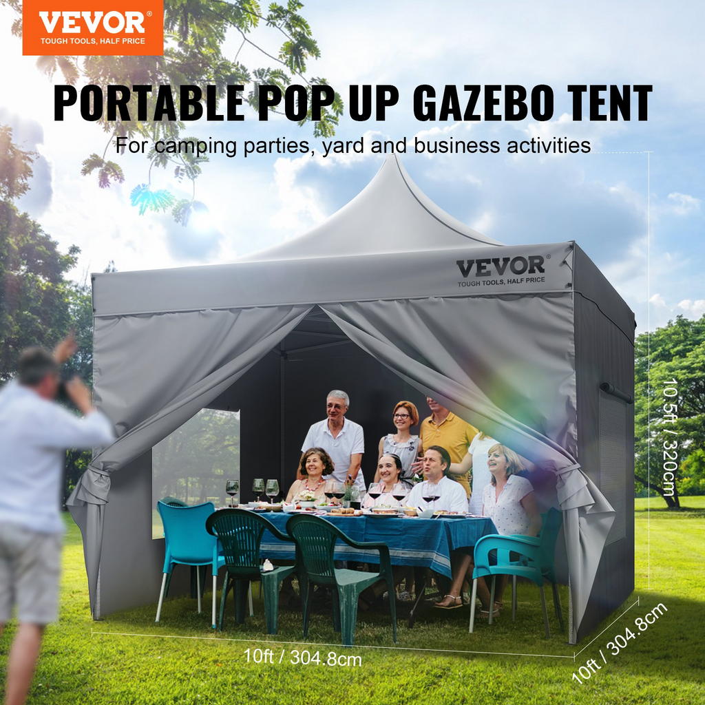 VEVOR Carpa plegable de 10 x 10 pies con paredes