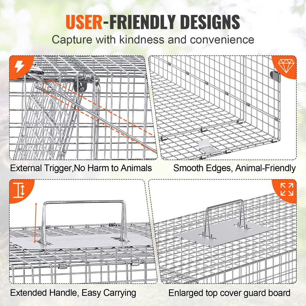 VEVOR Trampa para animales vivos 42" x 16" x 18"