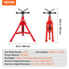 Soporte para tubos VEVOR con cabezal en V capacidad de 1/8" a 12" altura ajustable de 20" a 37" capacidad de carga de 2500 lb