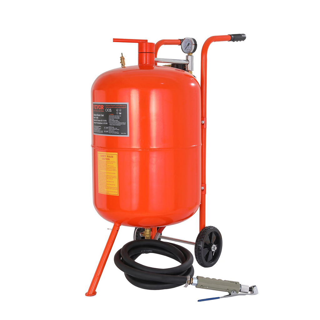 Sand Blaster 20 gal 60-110 PSI alta presión portátil con 4 boquillas de cerámica y separador de agua y aceite para eliminar manchas de pintura