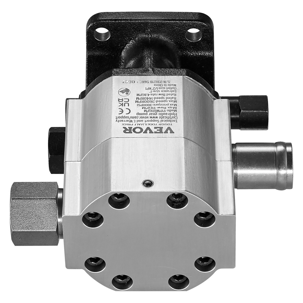 Bomba hidráulica para cortar troncos VEVOR 11 GPM 2 etapas 3000 PSI entrada 1'' salida NPT 1/2'' 3600 RPM engranajes aluminio para motores pequeños cortadores troncos quitanieves