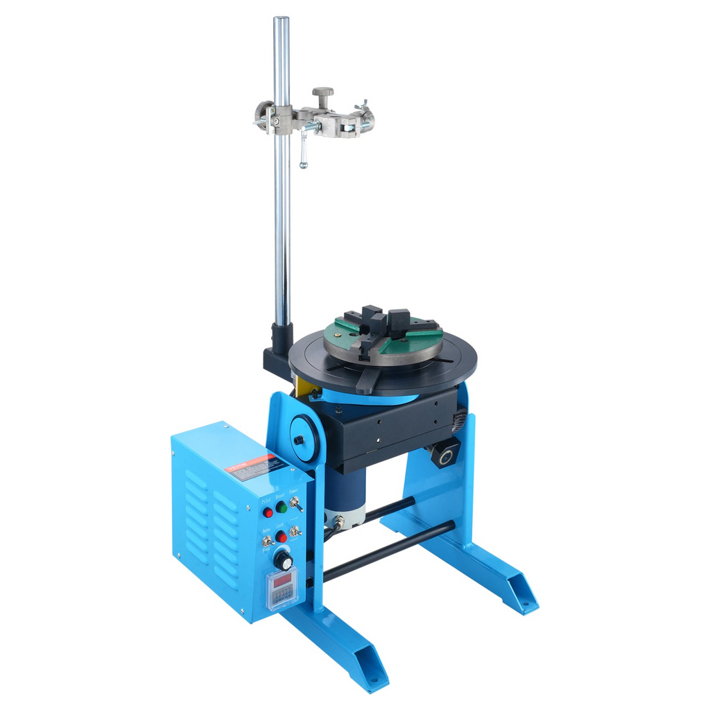 VEVOR Rotary Welding Positioner 66LBS / 30KG, 0-90° Welding Positioning Turntable Table 1-12RPM 80W, with 12.4 Inch 3-Jaw Lathe Chuck & Welding Torch Stand Holder for Cutting, Grinding, Assembly