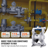 Bomba de diafragma doble operada por aire VEVOR, 44 GPM, máx. 115 PSI Bomba de transferencia neumática de aceite usado con 2 diafragmas adicionales, entrada y salida de 1-1/2 pulgada Bomba de diafragma de aleación de aluminio para aceite de grasa diésel