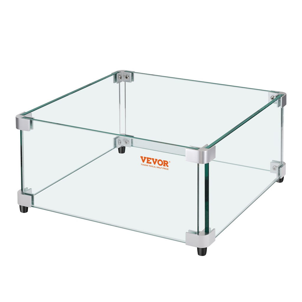 VEVOR Protector contra el viento para fogatas a gas para mesa de fuego cuadrada 21 x 21 x 7,5 pulgadas