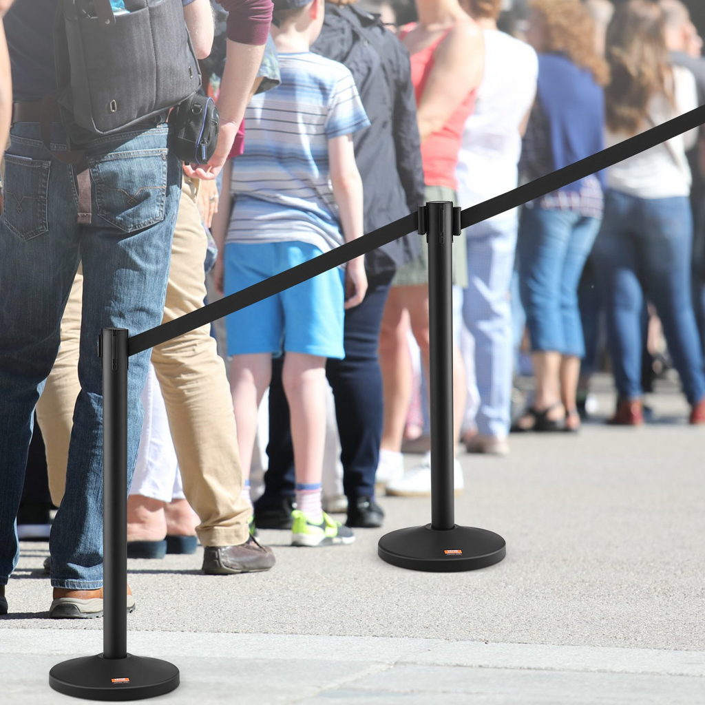 VEVOR - Poste de control de multitudes con 2 correas retráctiles de 6,5 pies