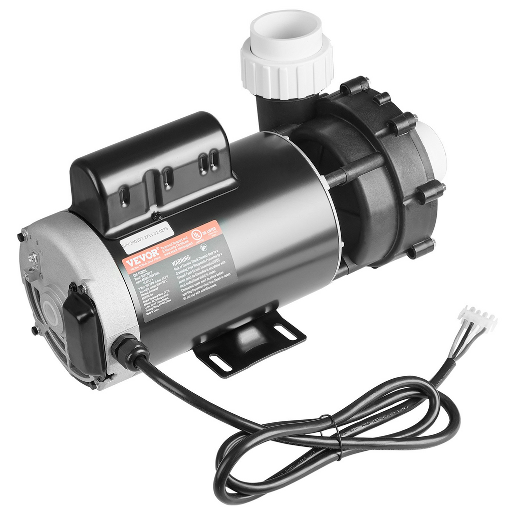 Bomba para spa de 2 velocidades VEVOR marco de 56 pulgadas CA 220-240 V 4 HP/210 GPM/65,61 pies de alta velocidad o 0,7 HP/103 GPM/16,07 pies de baja velocidad puerto de 2" con interfaz giratoria de 90°