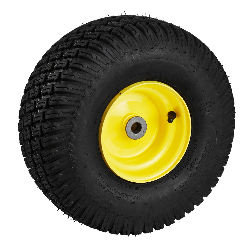 Paquete de 2 Neumáticos para tractor cortacésped VEVOR con llanta sin cámara de 15 x 6-6" 3" tamaño de buje de 3/4"