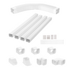 VEVOR cubierta de PVC para miniconductos de 3 pulgadas x 15,8 pies incluye 4 conductos rectos y componentes completos pintable para bombas de calor color blanco