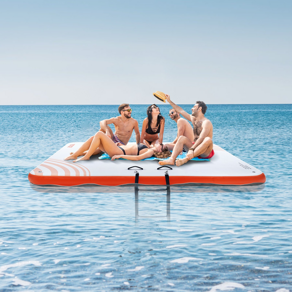 VEVOR Muelle flotante inflable plataforma de muelle inflable de 7 x 7 pies