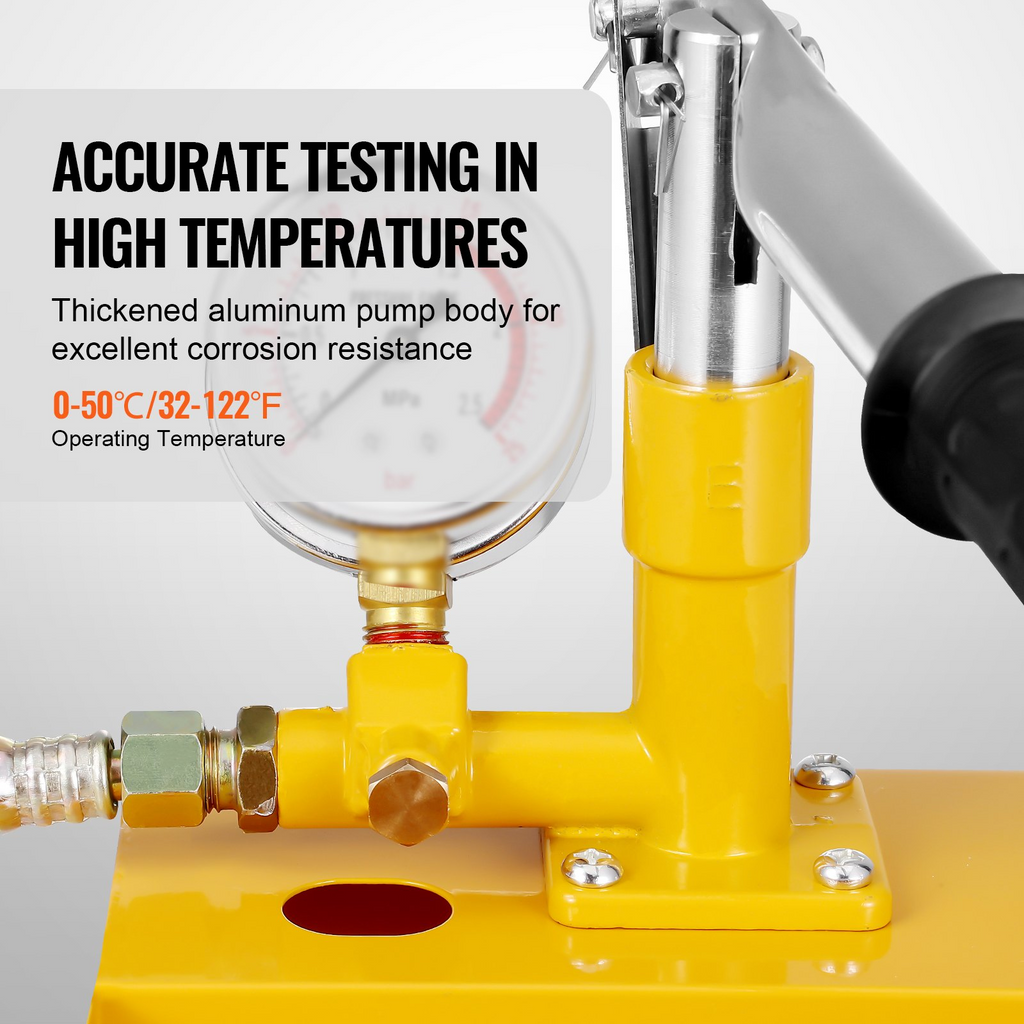 Bomba de prueba hidrostática VEVOR máx. 25 bar/362 PSI 1,4 galones manguera de 3 pies con conector de rosca externa de 1/2 pulgada