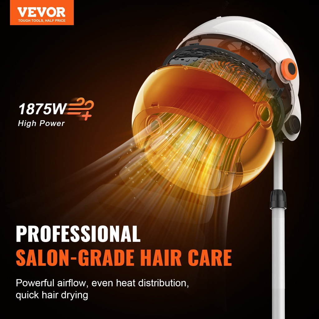 Secador de pelo con capucha profesional VEVOR 1875 W 3 temperaturas