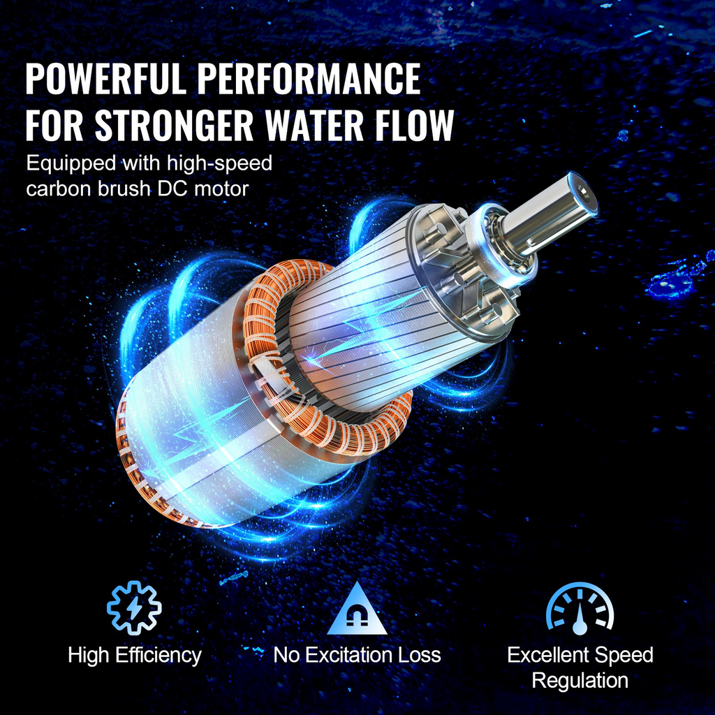 Bomba de agua solar VEVOR 48 V CC y 369 W caudal máximo de 8,4 GPM altura máxima de 273 pies inmersión máxima de 65,6 pies