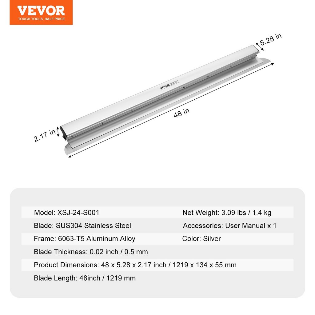 VEVOR - Cuchilla para alisar paneles de yeso 48 pulgadas