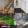 VEVOR Stainless Stair Handrail with 2 Cross Bars Hand Rails for Steps 39.4" Long 201 Stainless Steel Handrail Floor Mount Garden Handrail Easy Installation Hand Rail Outdoor for Indoor Railing