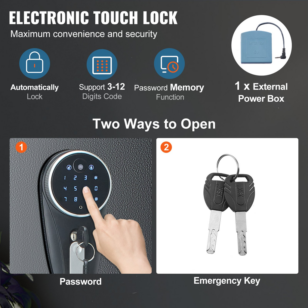 VEVOR Caja fuerte para 5 rifles con teclado digital y cerradura