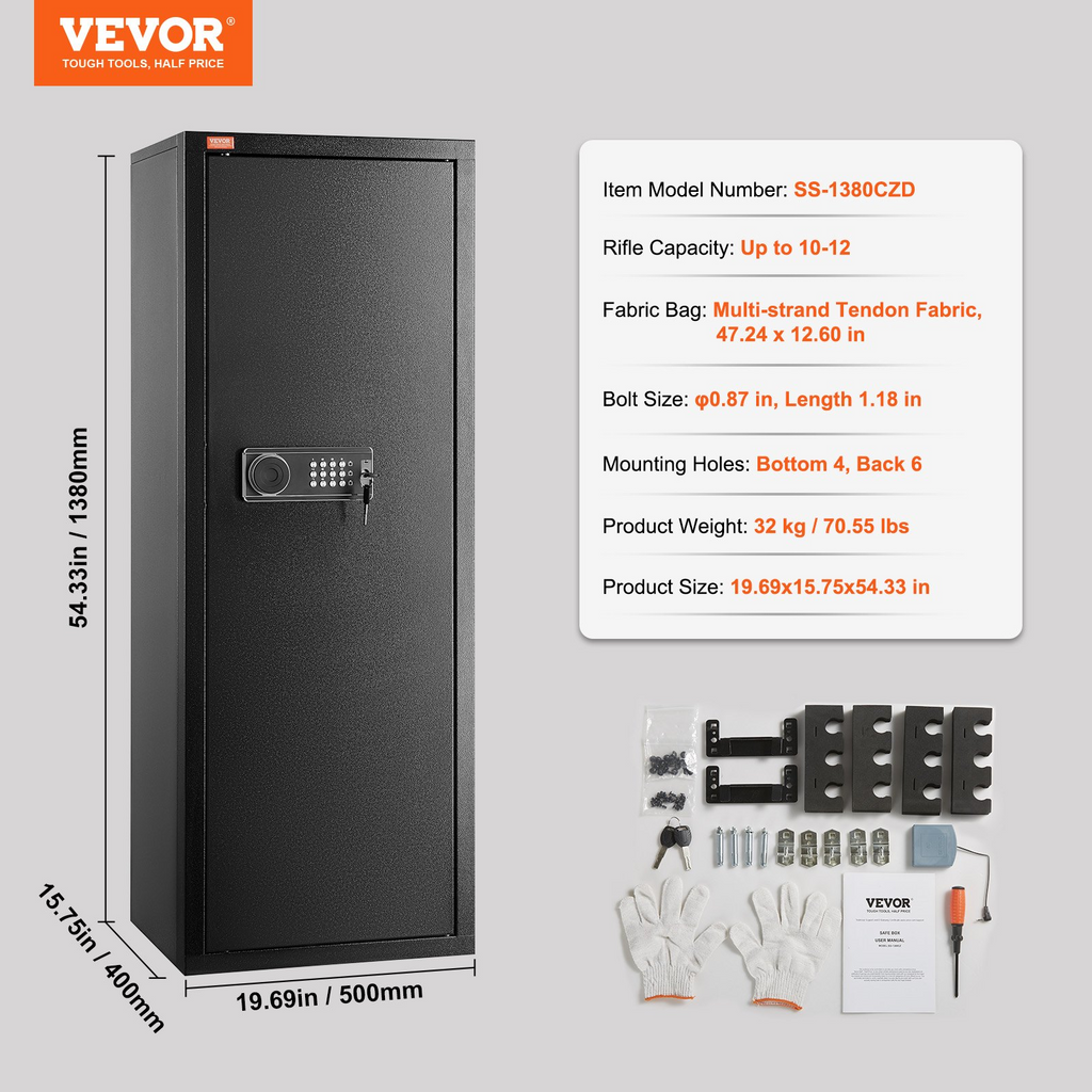 VEVOR Caja fuerte para 10-12 rifles