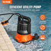 Bomba de uso general VEVOR 1 HP 4000 GPH alto caudal altura 31 pies con cable 10 pies para drenar piscinas estanques sótanos