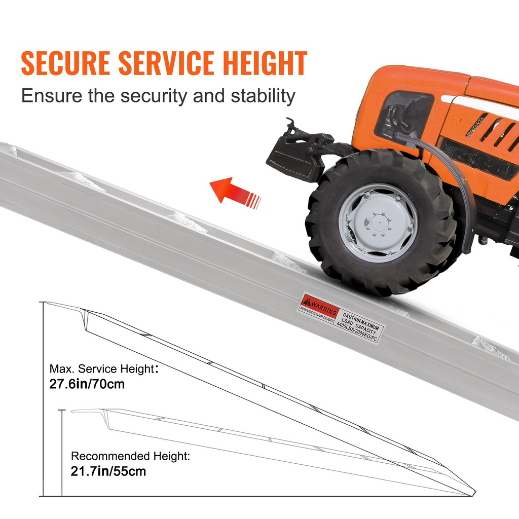 Rampas de aluminio VEVOR 8810 lb 72" de largo x 15" de ancho, 2 piezas