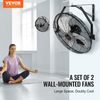 VEVOR Ventilador de pared, 2 piezas, 18 pulgadas, ajuste manual de inclinación de 360 grados, 3 velocidades, alta velocidad, máx. 4000 CFM, ventilador industrial de pared para interiores, comerciales, almacenes, talleres JH2