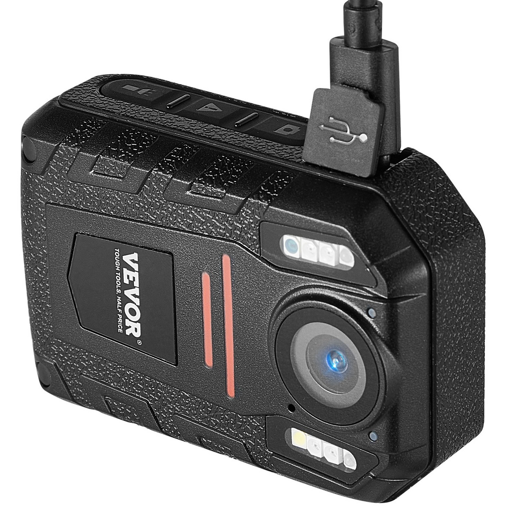 Cámara corporal policial VEVOR 1440P HD cámara corporal de 64 GB con grabación de audio y video batería incorporada de 2850 mAh, LCD de 2.0"