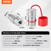 Acopladores hidráulicos de cara plana VEVOR de 1/2" NPT de 1/2" con 4 tapas antipolvo