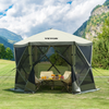 VEVOR Carpa plegable con toldo de 6 lados plegable de 10 x 10 pies con mosquitera verde militar