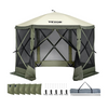 VEVOR Carpa plegable con toldo de 6 lados plegable de 10 x 10 pies con mosquitera verde militar