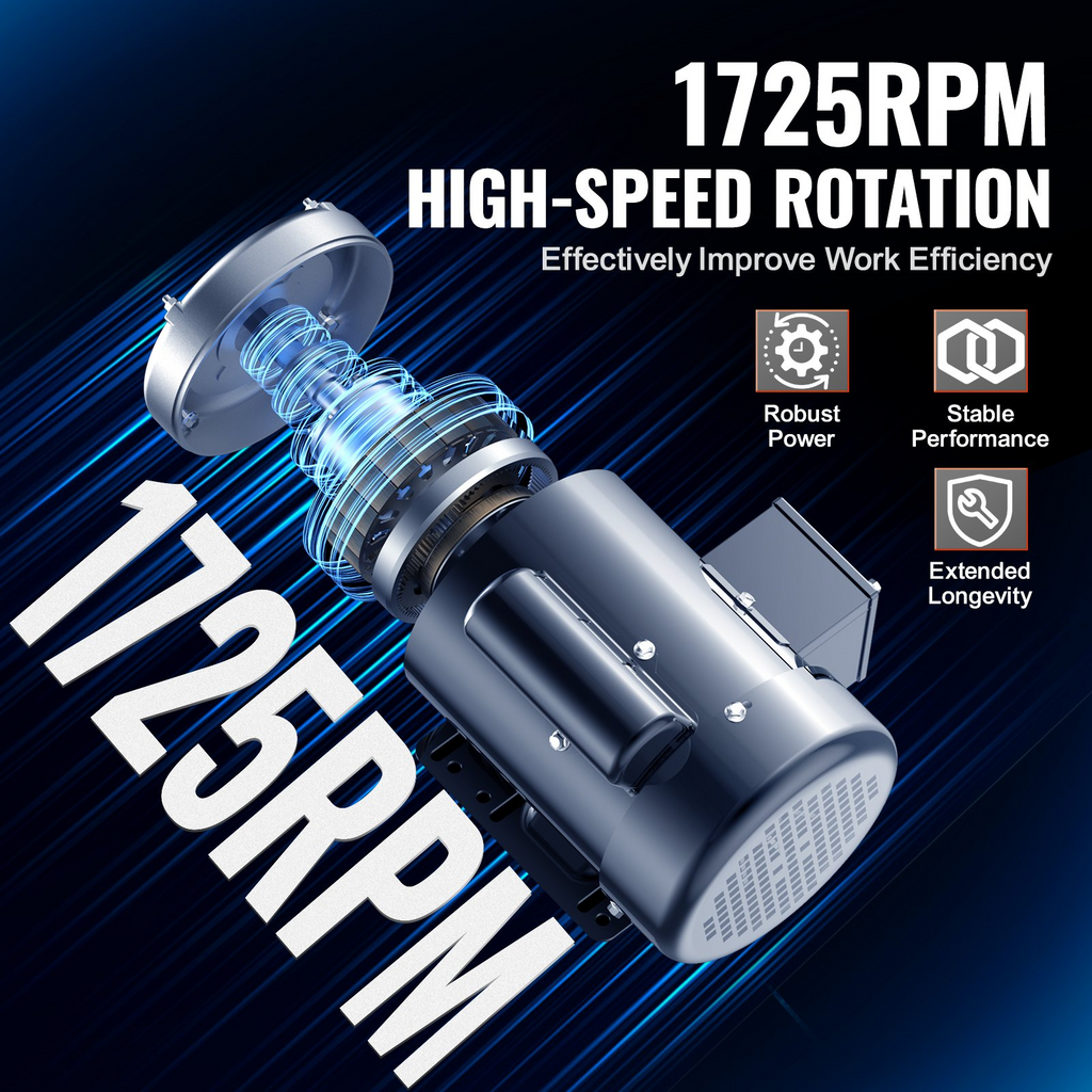 Motor eléctrico VEVOR de 0,75 HP 1725 rpm CA 115 V/230 V marco 56 compresor de aire monofásico eje con chaveta de 5/8"