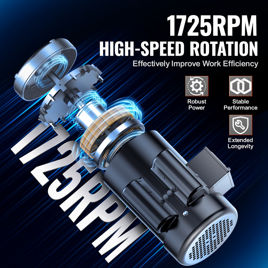 Motor eléctrico VEVOR de 2 HP 1725 rpm CA 115 V/230 V bastidor 143/5 T monofásico eje de 7/8" rotación CW/CCW para maquinaria agrícola y equipo general